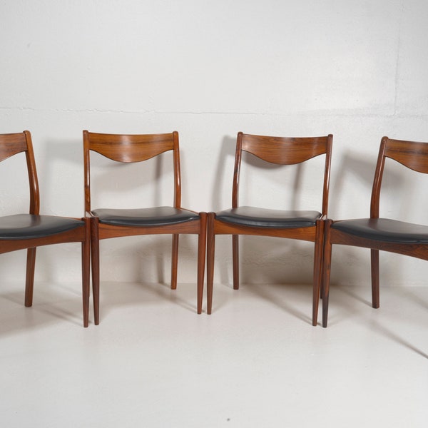 MCM Mid-century Danish Modern Rosewood Dining Chairs By SL Mobler Søren Ladefoged Set of 4