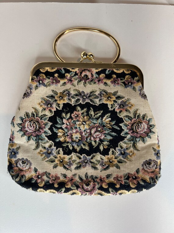 Vintage Tapestry Bag Top Handle - image 2