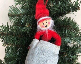 Vintage Santa Helper Ornament