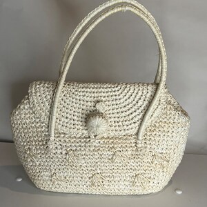 Vintage  Woven Straw Handbag Made in Japan