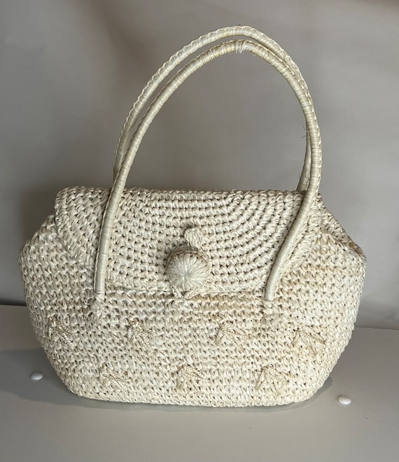 Vintage  Woven Straw Handbag Made in Japan
