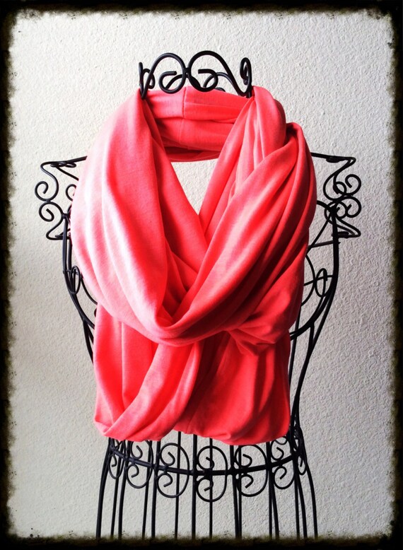 Items similar to Neon Pink Jersey Knit Scarf on Etsy
