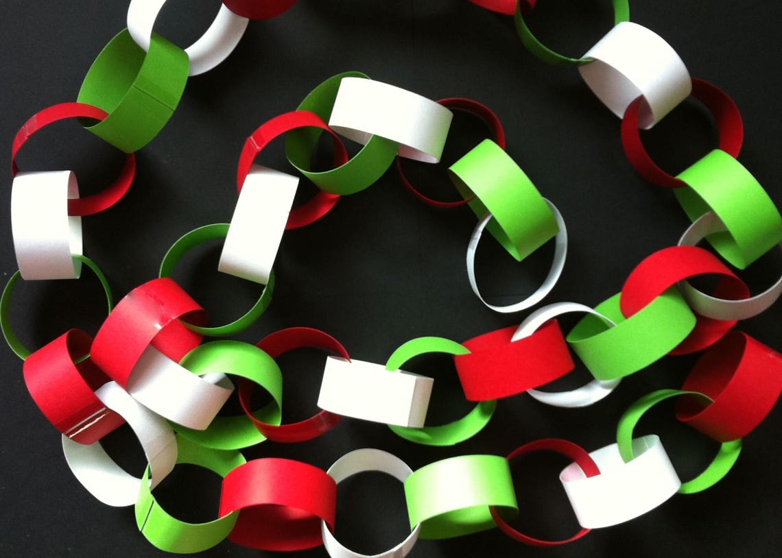 Christmas Paper Chain Christmas Garland Paper Chain Kit  Etsy