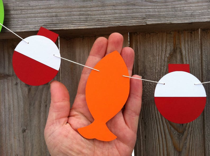 Camping Party Fish Garland Nautical Birthday Camping Garland Bobber Garland Under the Sea Party Fishing Party Garland