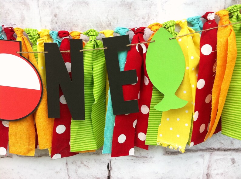 Fabric Banner The Big One Highchair Banner Wall Garland 1st Birthday Decor Fishing High Chair 1st Birthday Banner Cake Smash Banner