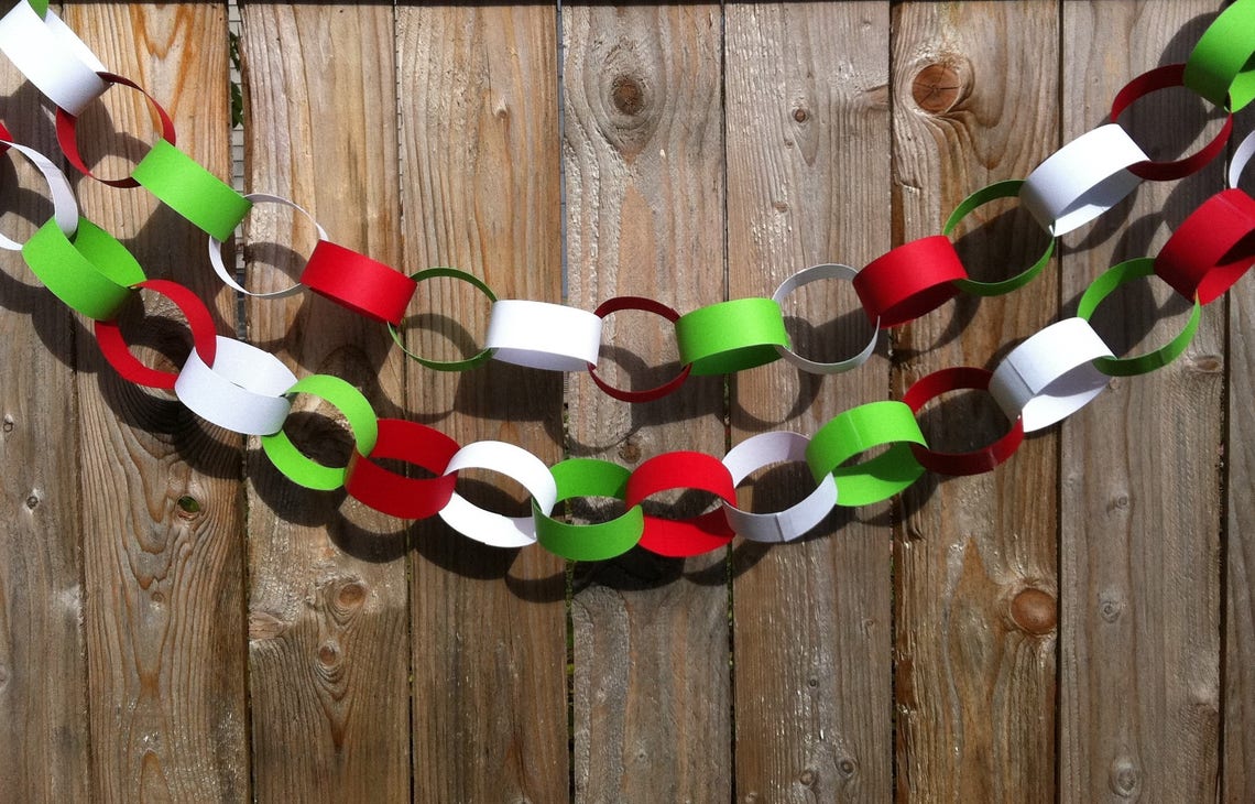 Christmas Paper Chain Christmas Garland Paper Chain Kit Etsy