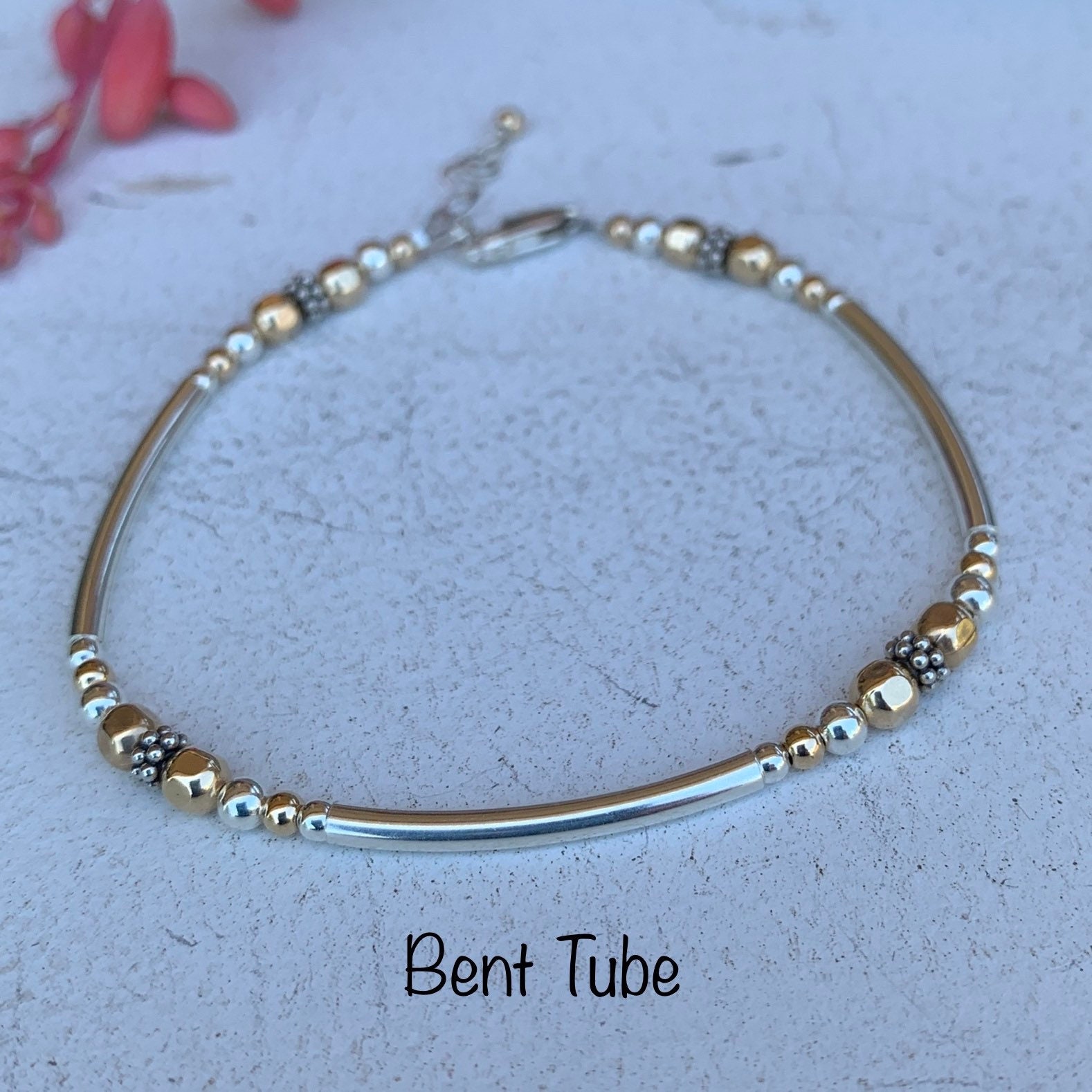 Bracelets/delicate Bracelets/kimbajul/kimbagirl Tone - Etsy Feminine & Jewelry/anklets/ankle Layering Gold Mixed Silver Bracelet/ Jewelry/two Metal