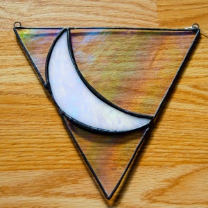 Stained glass triangle crescent moon