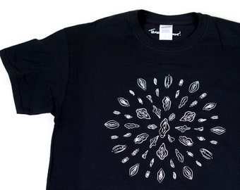 Vulva T-Shirt -Print on Black Shirt- Vagina Pussy Tee Feminist Feminism Vegan Body Positive Mandala Clitoris Menstruating Aesthetic Mature