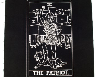 Patriot Back Patch on Black Cotton Canvas