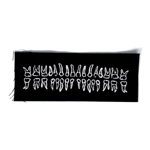 Teeth Patch, Print on Black Cotton Canvas, Occult Patch, Jaw patch, Tooth Patch, Punk Patch, NuGoth, Pagan, Witch, Horror, Gothic, Skull image 2