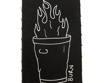 Trash Can Patch - Print on Black Canvas