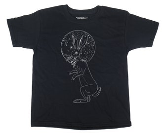 Kids' JackRabbit Familiar T-Shirt - Print on Black Cotton Shirt