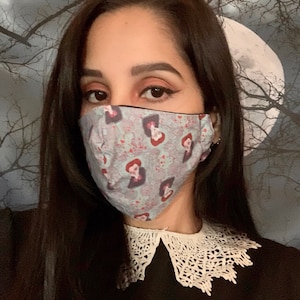 Countess Elizabeth Bathory adult face mask/covering, adjustable, spooky face mask, Halloween face mask, vampire face mask