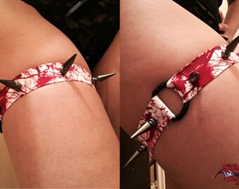 Damnation blood splattered spiked garter