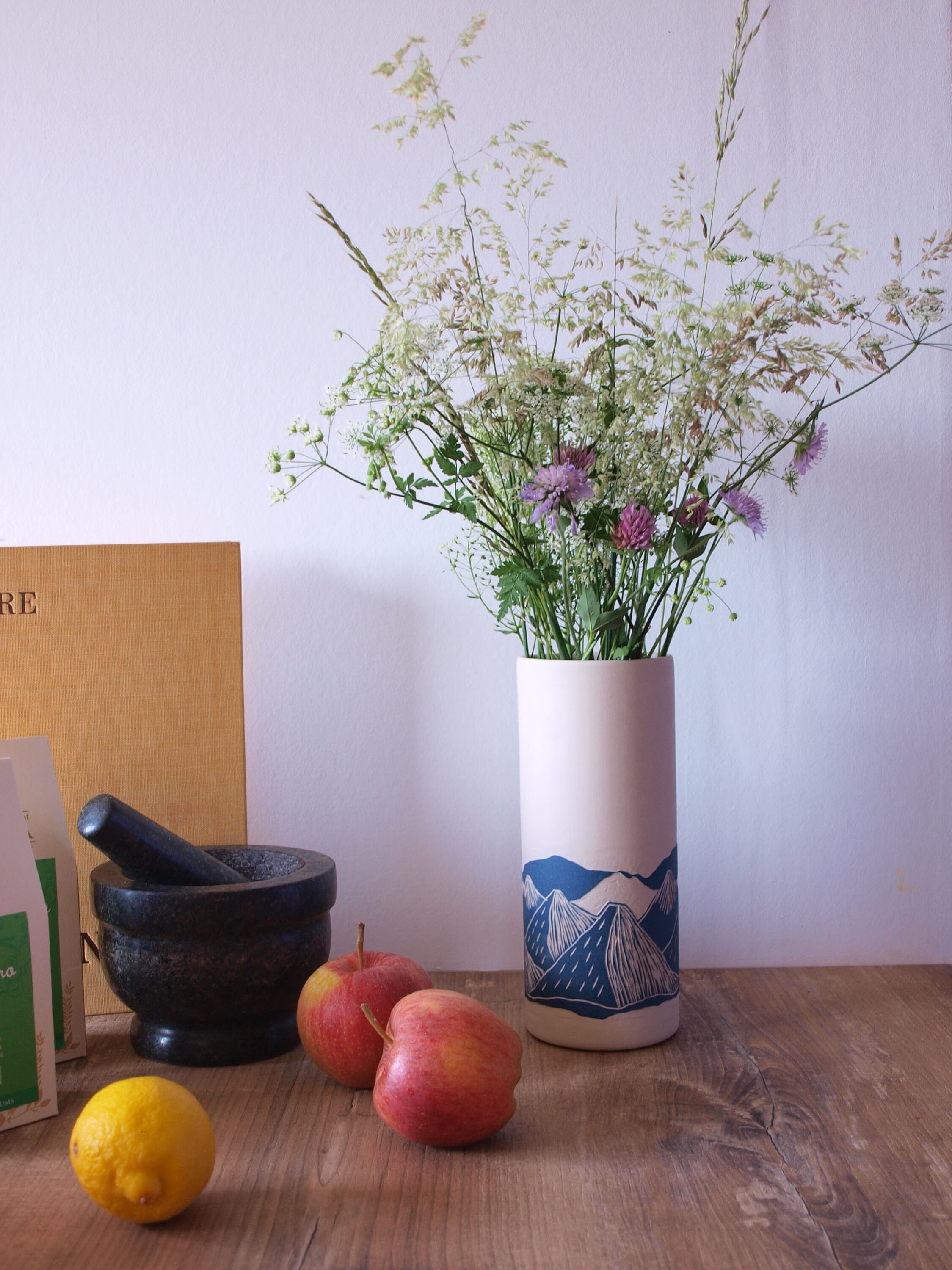 Vase en Céramique Bleu et Blanc