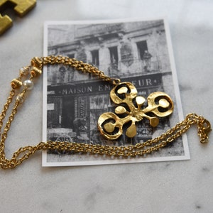 Vintage 60er Jahre Halskette, lange Goldkette, mutig