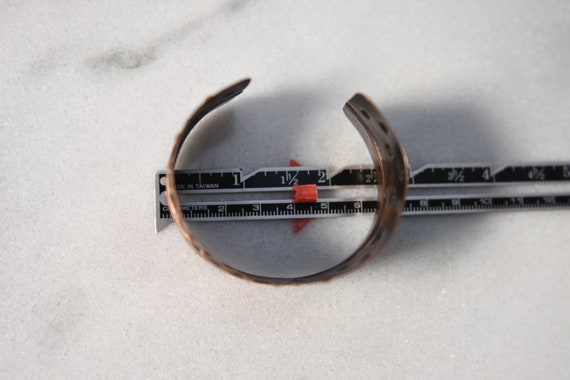 Copper Cuff Bracelet, Textured Artisan Metalwork - image 5