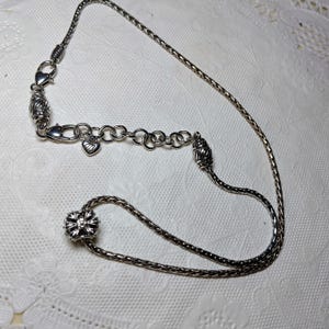 Brighton Woven chain Barrel Beaded Charm Necklace with one Charm