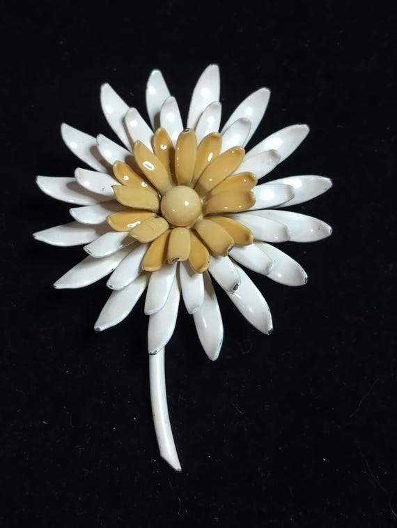 Corocraft Enameled Flower Brooch Pin