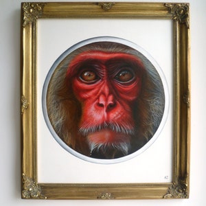 Peinture originale, ''Monkey'', 30,5x35,5cm. image 1