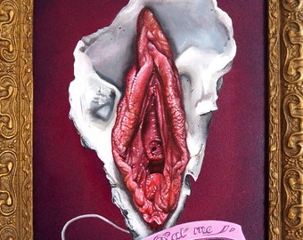 Pièce originale, "Eat Me", 21x27,5cm, acrylique sur médium.