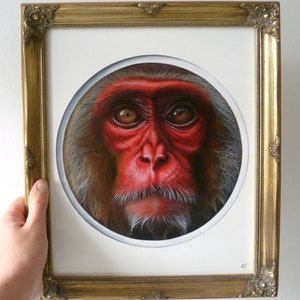 Peinture originale, ''Monkey'', 30,5x35,5cm. image 9