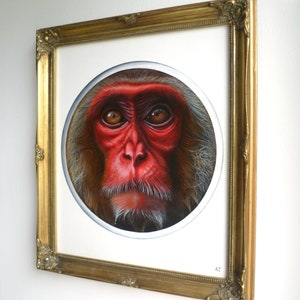 Peinture originale, ''Monkey'', 30,5x35,5cm. image 3