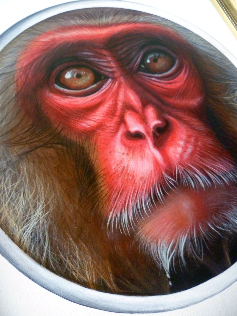 Peinture originale, ''Monkey'', 30,5x35,5cm. image 7