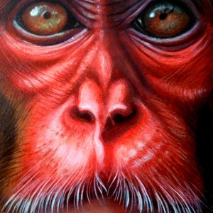 Peinture originale, ''Monkey'', 30,5x35,5cm. image 6