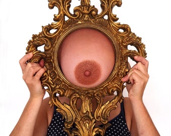 Pezzo unico della serie ''Breast Wall'', 36,5x62cm, tecnica mista.