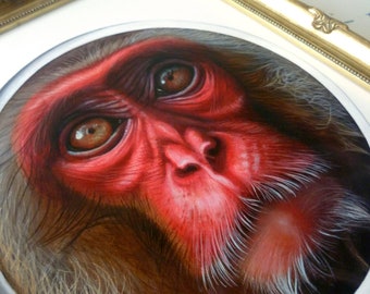 Peinture originale, ''Monkey'', 30,5x35,5cm.