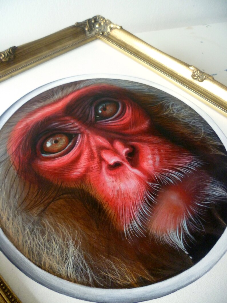 Peinture originale, ''Monkey'', 30,5x35,5cm. image 2