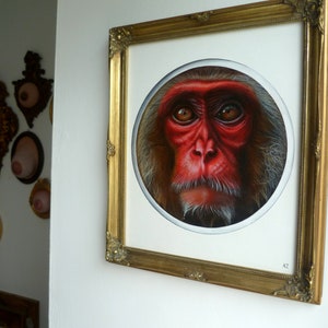 Peinture originale, ''Monkey'', 30,5x35,5cm. image 10