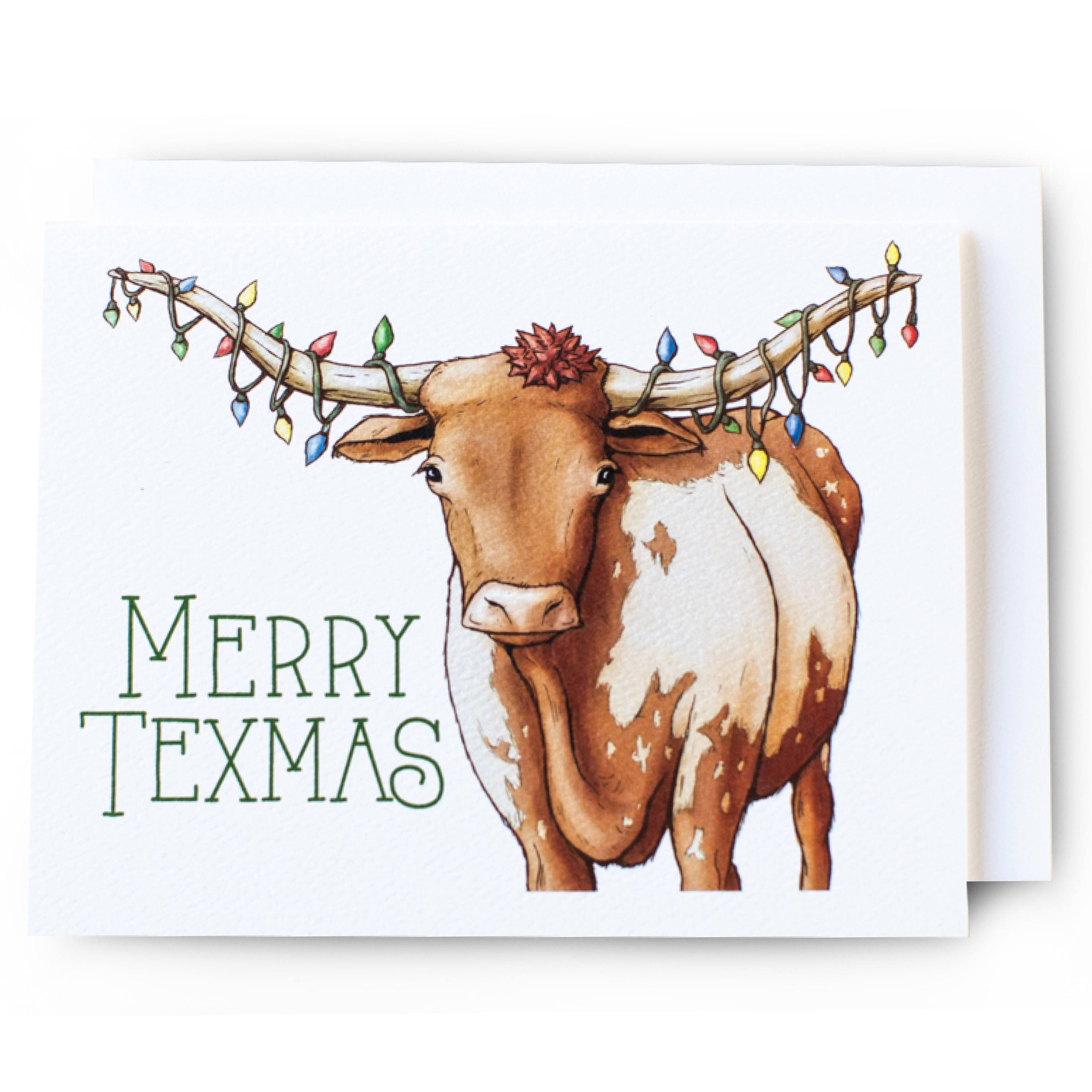 Texas Christmas Card Pack // Merry Texmas Longhorn Christmas Etsy