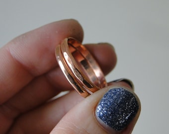 Hammered Copper Stacking Ring, Copper Stacking Rings, Copper Rings, Textured Ring, Made to Order