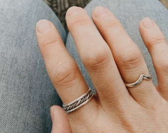 Harmony Stacking Rings (Set of 3), Sterling Silver, Silver Stacking Rings, Made to Order