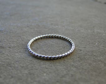 Twisted Rope Stacking Ring, Stacking Ring, Stacker Ring, Sterling Silver, Silver Stacking Ring, Minimalist Ring, Minimalist Jewelry