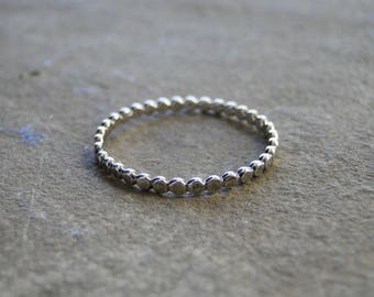 Beaded Ring, Beaded Stacking Ring, Stacking Ring, Stacker Ring, Sterling Silver, Silver Stacking Ring, Minimalist Ring, Minimalist Jewelry