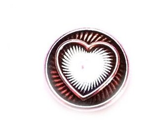 für 18mm Chunk Armband Button Click Klicks 7741 Herz Rot