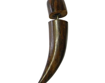 Wood Spike Earrings Etsy