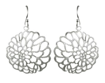 Silver earrings 925 silver earrings earrings jewelry round ornaments Filigree