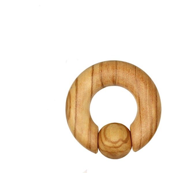 Captive Bead Clamp Ball Ring civière de piercing en bois d'olivier