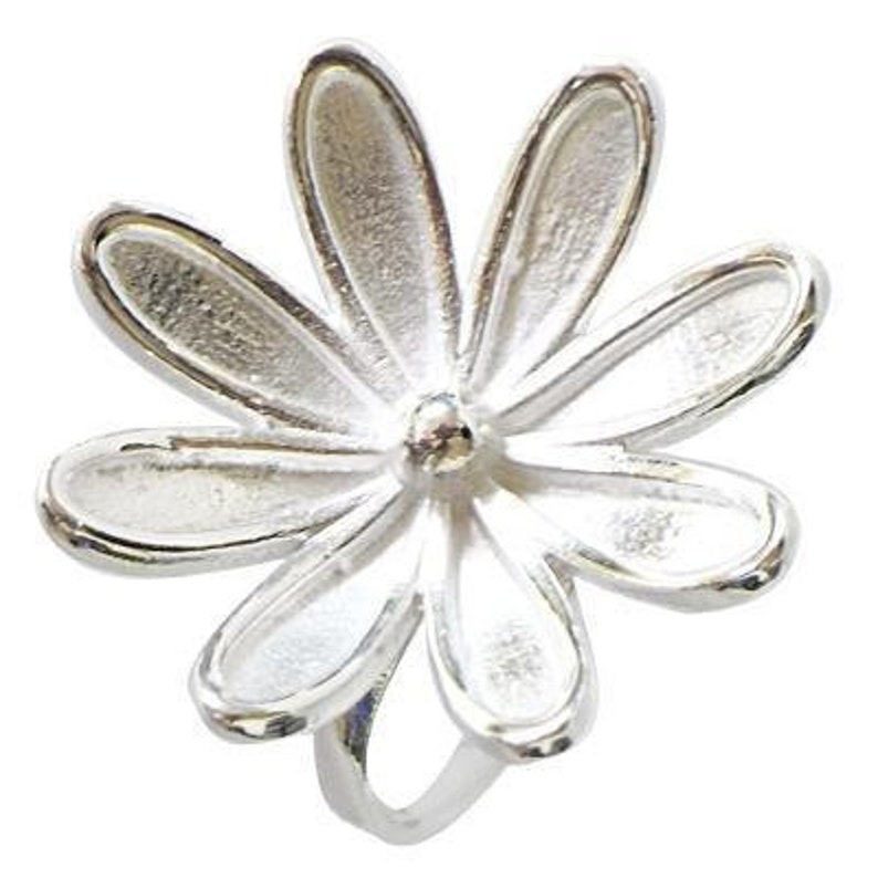 Silver Ring Flower Design 925 sterling silver rings silver rings image 1