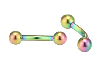 4X Edelstahl gebogene Barbell Ball Augenbraue Piercing Körper Ring Schmuck XJ