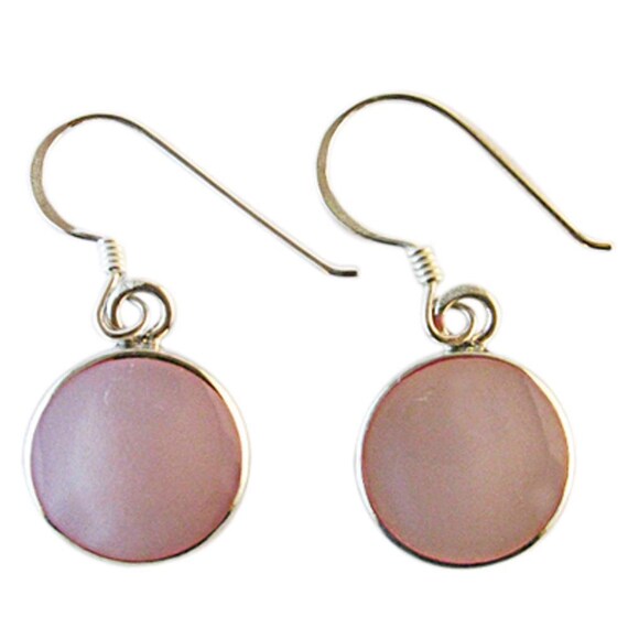 Ladies earrings earrings round white pink pearl 925 sterling | Etsy