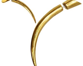 Septum piercing Fake Nose Rings bow thick wide antique brass gold