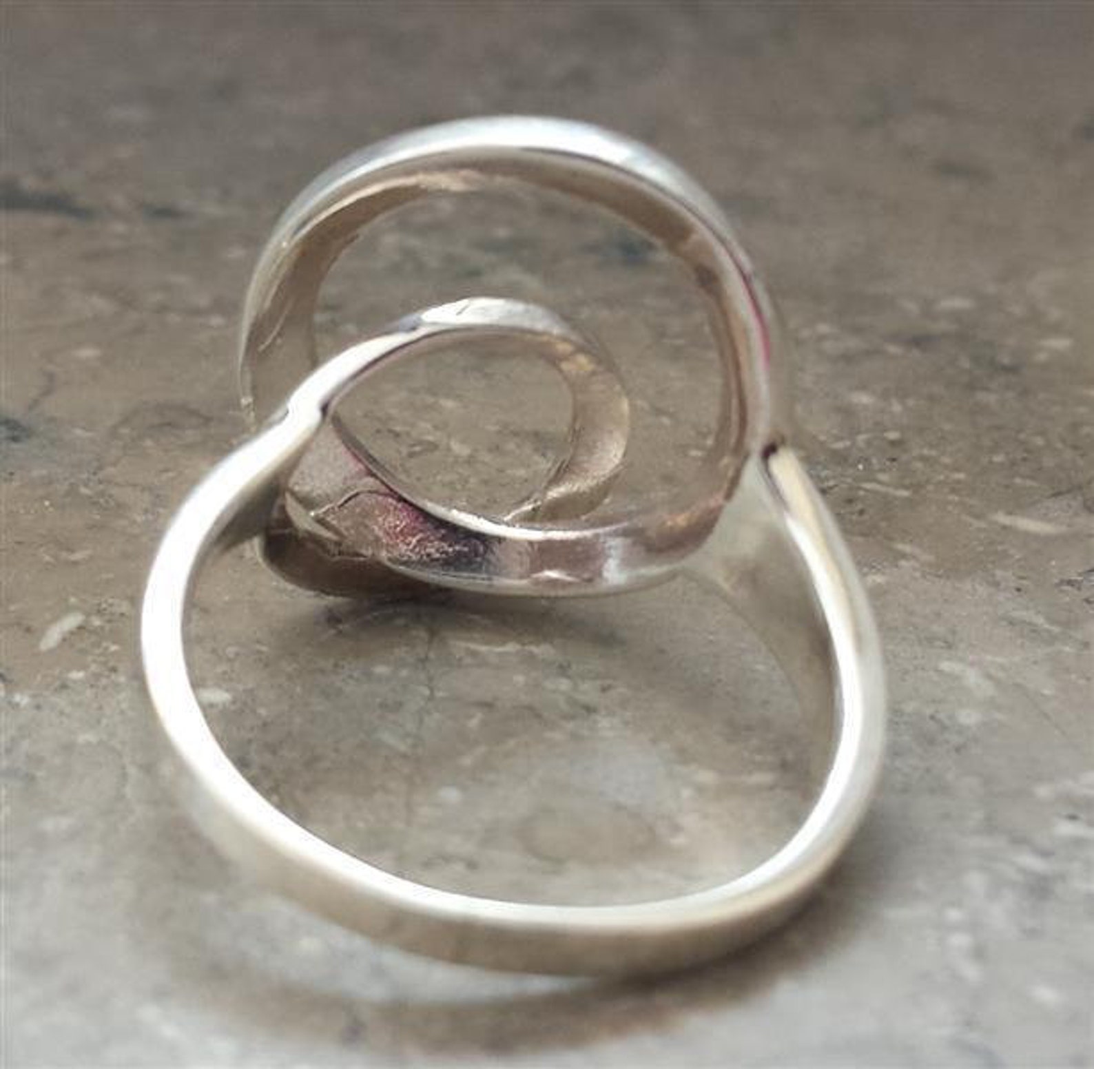 Handgefertigt925 Sterling Silber Ineinandergreifende 5 Bänder Rolling Ring Ehering-Größe US 8,5