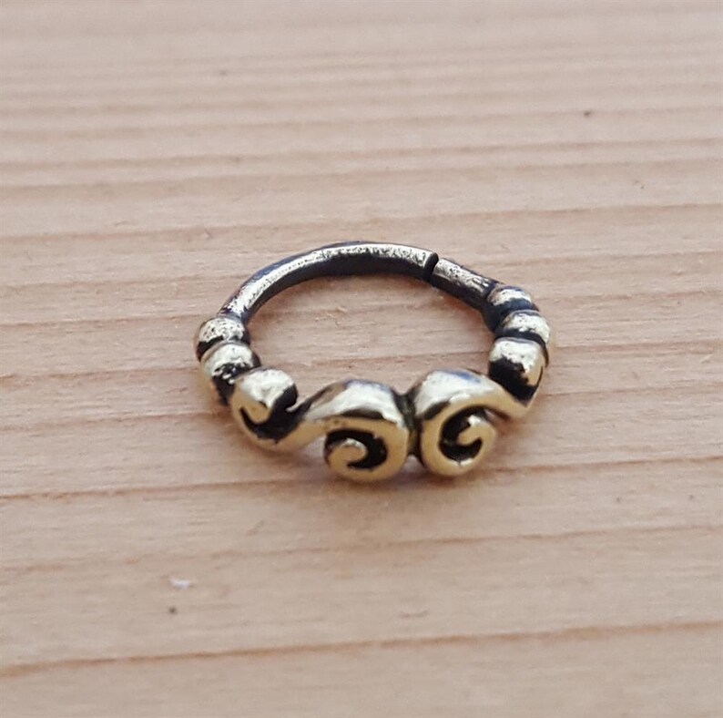 Nostril Piercing brass nose rings spiral spiral 10 mm / 0.8 mm Etsy