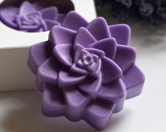 Purple Succulent Shaped Soap Bar with Shea Butter and Lavender Essential Oil ~ for Face, Hands, Body ~ All Natural ~ Gift for Plant Lover